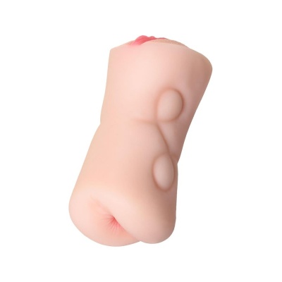 Masturbator Rich Fruit z podwójnym wejściem waginalno-analnym, materiał SoftSkin (TPE), długość 16 cm - 1 2