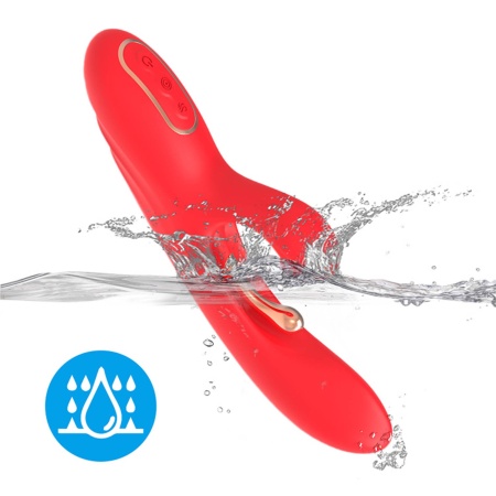 Wibrator typu króliczek Nirvana Red - trójpunktowa stymulacja wibracyjna, 9 trybów, USB-C, 22,4 cm - 10