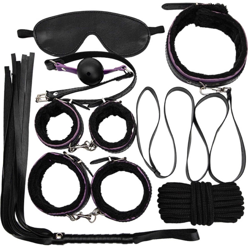 Fetish Fever - Bondage Set - 7 pieces - Black - 1