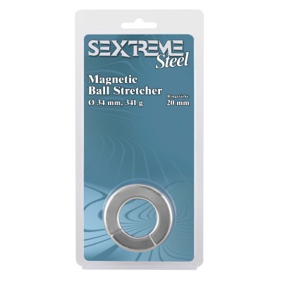 Magnetyczny rozciągacz jąder Magnetic Ball Stretcher 20 mm – stal nierdzewna, średnica wewnętrzna 34 mm (3,4 cm) - 1