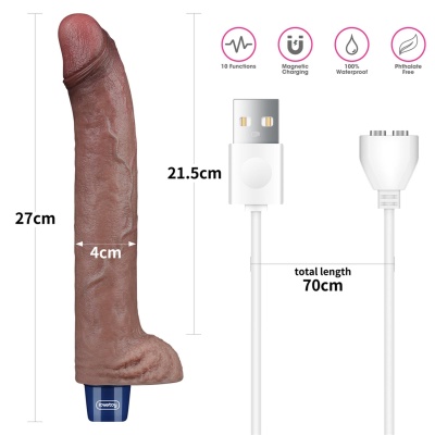 Wibrator Real Softee 28 cm Silikon Platynowy - 1 2