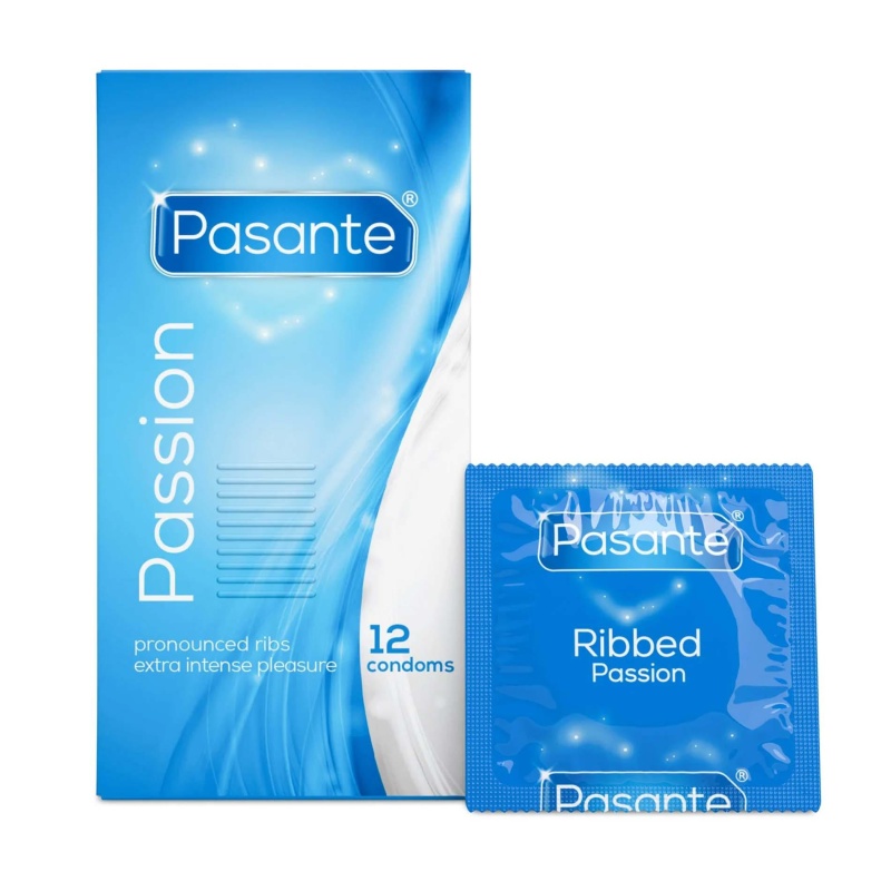 Prezerwatywy Pasante Ribbed Passion 52 mm (standard) 19 cm, prążkowane - 2