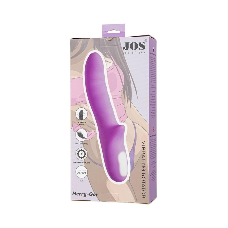 Wibrator obrotowy 360° MERRY-GOR z silikonu medycznego, fioletowy, 20,7 cm - 10