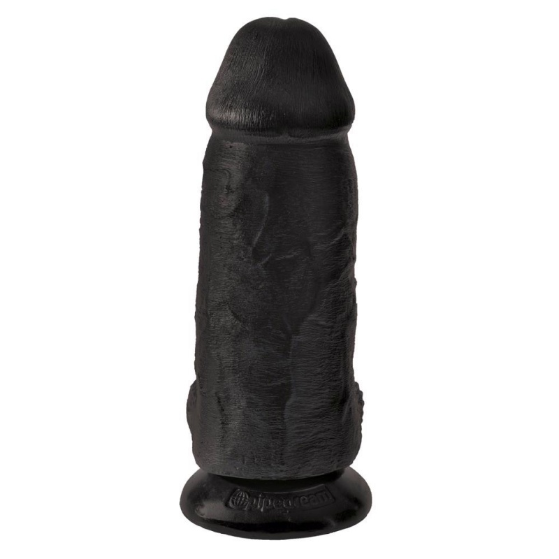 Dildo KC Chubby Dark z przyssawką i realistyczną strukturą, 22,9 cm, średnica 7,6 cm - 3