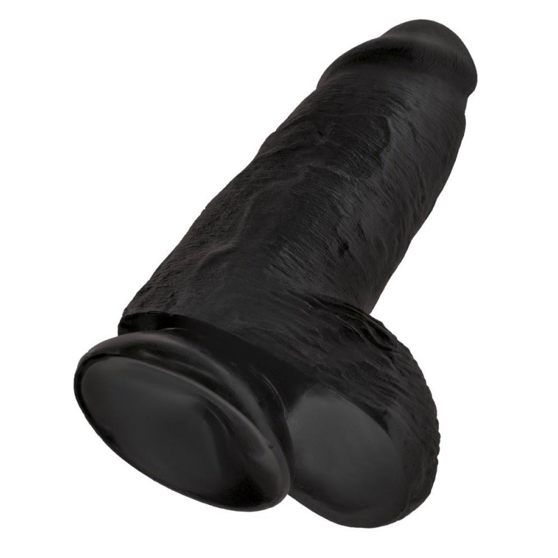 Dildo KC Chubby Dark z przyssawką i realistyczną strukturą, 22,9 cm, średnica 7,6 cm - 6