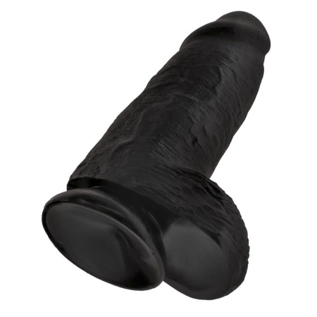 Dildo KC Chubby Dark z przyssawką i realistyczną strukturą, 22,9 cm, średnica 7,6 cm - 6