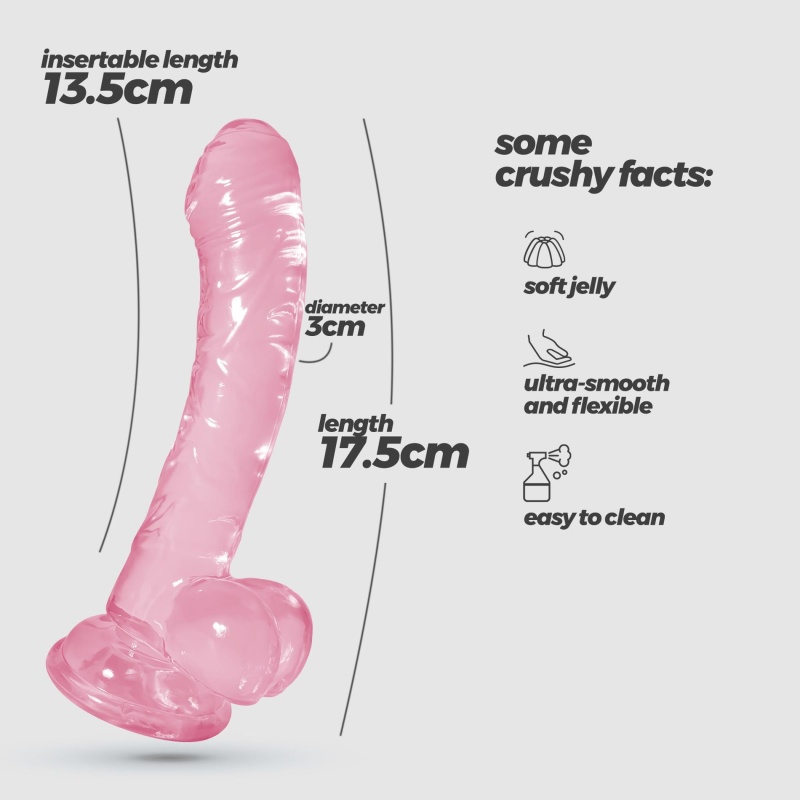 Dildo analny Crushious Hudini Jelly 17,5 cm różowy - 10