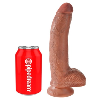 King Cock 9 inch Balls Tan - 1 2