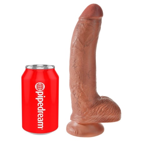 Realistyczne Dildo 9" Balls z Jądrami i Żołędzią – Podstawa Przyssawkowa, 22,9 cm - 2