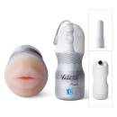 Masturbator ustny wibrujący Vulcan Ripe Mouth Vibrating – elastyczna struktura ust z SEBS, 6 rytmów wibracji, długość całkowita - 8