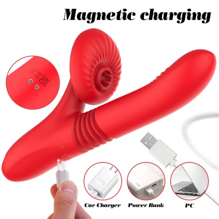 Silicone Vibrator 7 Powerful Modes - Licking,Thrusting and Heating - 9