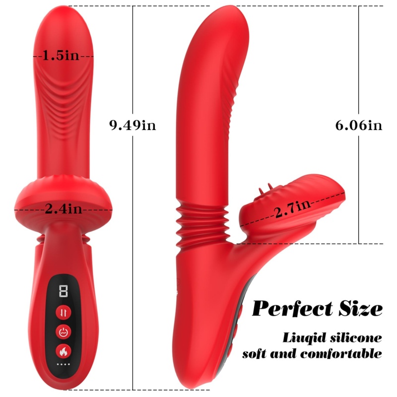 Silicone Vibrator 7 Powerful Modes - Licking,Thrusting and Heating - 10