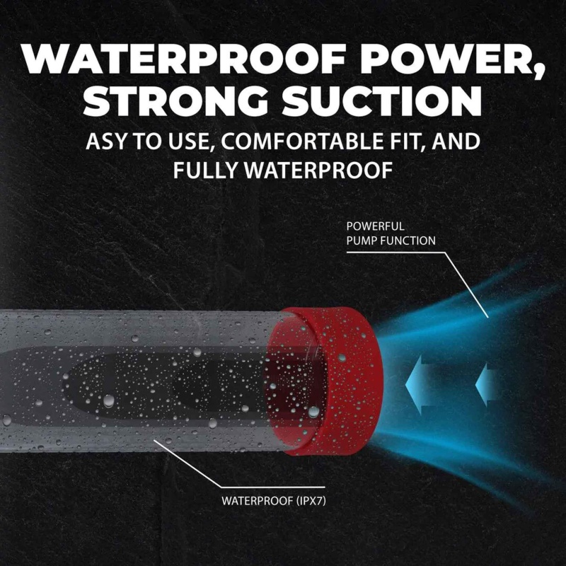 MegaLift - Automatic Waterproof Penis Pump - Metallic Red - 4