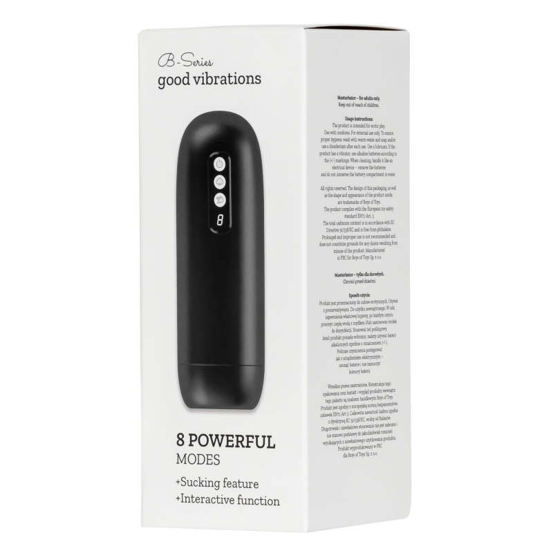Masturbator 8 Sucking Mode Interactive - 8 trybów ssania, TPE/ABS, 21,1 × 7,6 cm - 1