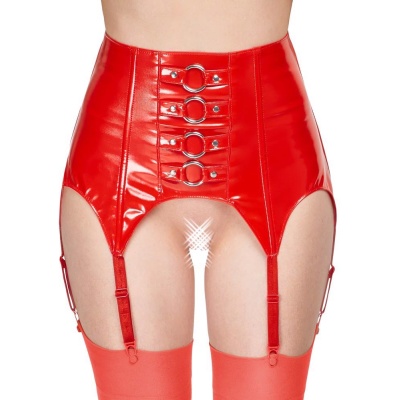 Vinyl Suspender Straps red L - 1 2