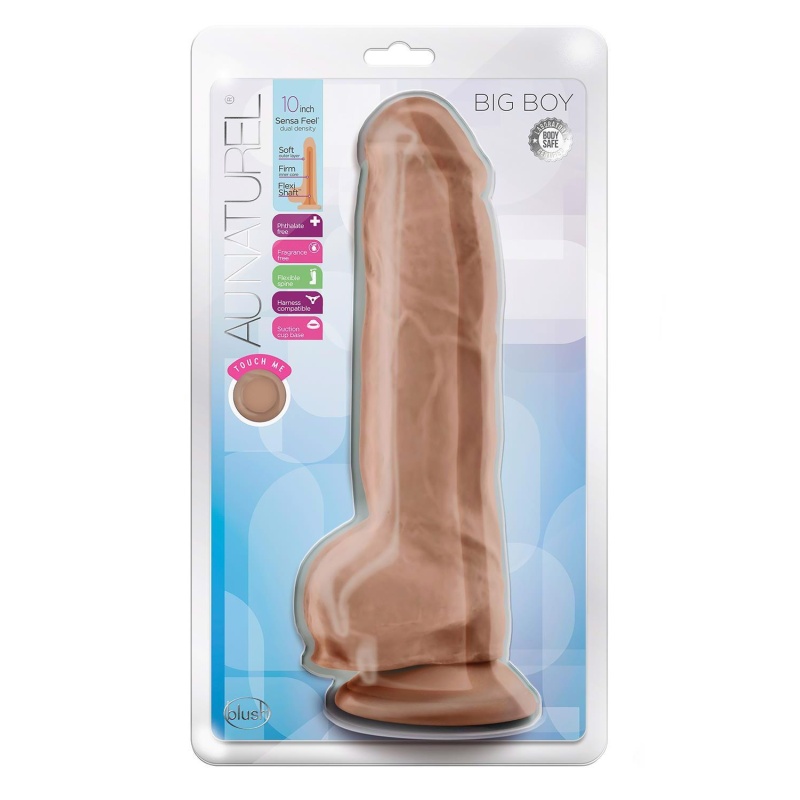 Dildo Au Naturel Big Boy 10-calowy - dwuwarstwowy TPE Sensa Feel z systemem FlexiShaft i przyssawką, 25,4 cm - 1