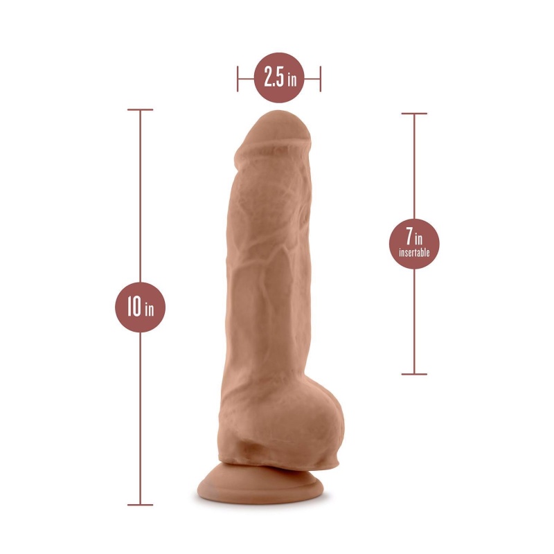 Dildo Au Naturel Big Boy 10-calowy - dwuwarstwowy TPE Sensa Feel z systemem FlexiShaft i przyssawką, 25,4 cm - 5