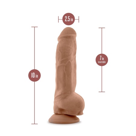Dildo Au Naturel Big Boy 10-calowy - dwuwarstwowy TPE Sensa Feel z systemem FlexiShaft i przyssawką, 25,4 cm - 5