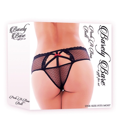 BARELY BARE PEEK A BOO BUTT BLACK - 5