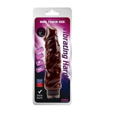 Wibrator realistyczny Vibrating Hard On-Brown — regulacja intensywności wibracji, reliefowa struktura, wymiary wg dokumentacji p - 1