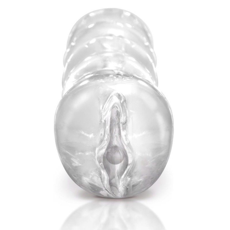 Masturbator Clear Leader Snatch – przezroczysty rękaw TPE, realistyczny kanał stymulacyjny, długość 14,8 cm - 4