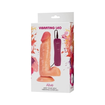 Dildo wibracyjne Leo Motor – 10 funkcji wibracji, przyssawka, długość 17 cm, średnica 3,8 cm - 1 2