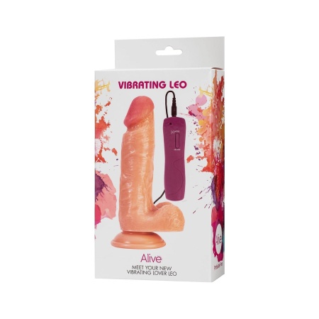 Dildo wibracyjne Leo Motor – 10 funkcji wibracji, przyssawka, długość 17 cm, średnica 3,8 cm - 2