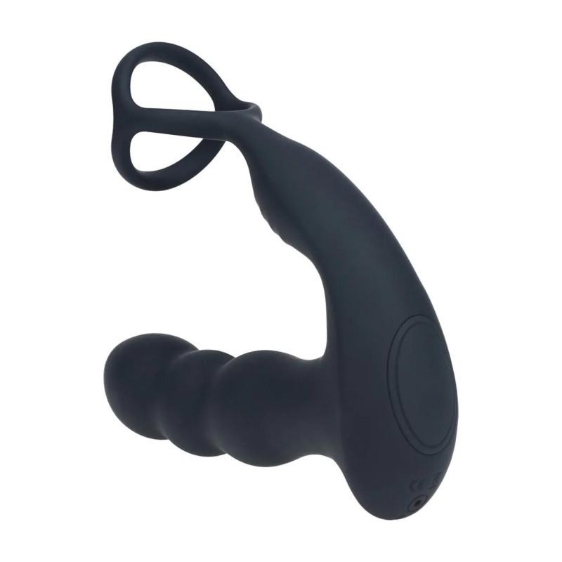 Stymulator prostaty Levelz Dual Vibrating - rotująca głowica, dwa silniki i pierścień na penisa i jądra, 10 cm - 5