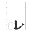 Dual Vibrating Remote Rotating Head Silicone Prostate Stimulator with Cock and Ball Ring - Black - 8