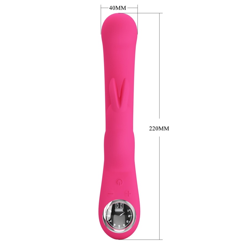 Wibrator króliczek Lamar Pink - 10 funkcji wibracji, 9 poziomów prędkości, podwójna stymulacja punktu G i łechtaczki - 11