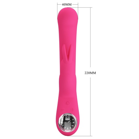 Wibrator króliczek Lamar Pink - 10 funkcji wibracji, 9 poziomów prędkości, podwójna stymulacja punktu G i łechtaczki - 11