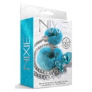 NIXIE METAL BUTT PLUG & FURRY HANDCUFF SET, MEDIUM,Â BLUE METALLIC - 1