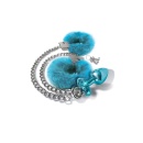 NIXIE METAL BUTT PLUG & FURRY HANDCUFF SET, MEDIUM,Â BLUE METALLIC - 2