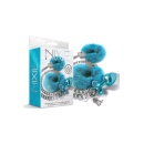NIXIE METAL BUTT PLUG & FURRY HANDCUFF SET, MEDIUM,Â BLUE METALLIC - 3