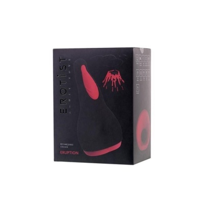 EROTIST Eruption Rechargeable masturbator, Silicone, Black, 18.5 cm. - 1