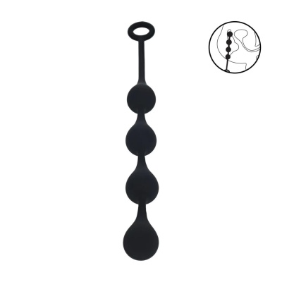 Kulki analne Waterdrop M - 4 kule na elastycznym trzonie z pętlą chwytną, długość insertowana 30 cm - 1 2