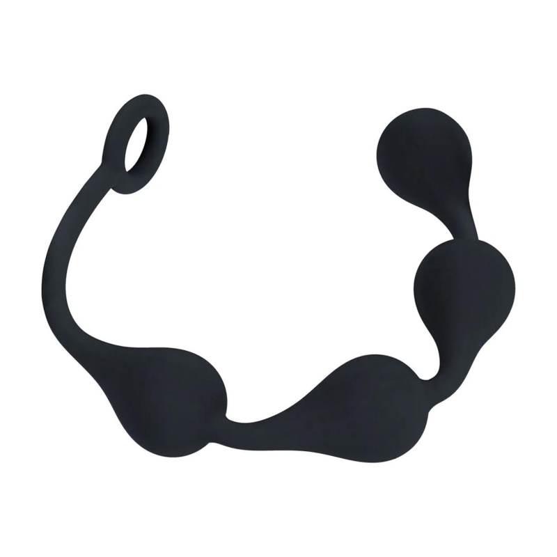 Kulki analne Waterdrop M - 4 kule na elastycznym trzonie z pętlą chwytną, długość insertowana 30 cm - 4