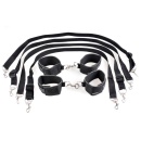 Zestaw do krępowania FFS Cuff & Tether Set Black – regulowane mankiety na rzepy z linami i karabińczykami na nadgarstki i kostki - 2