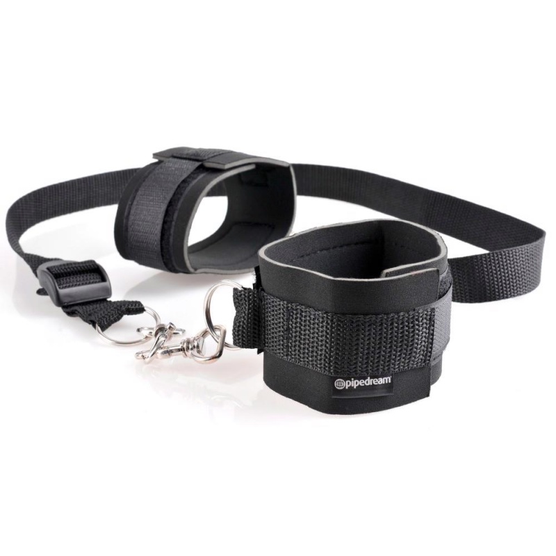 Zestaw do krępowania FFS Cuff & Tether Set Black – regulowane mankiety na rzepy z linami i karabińczykami na nadgarstki i kostki - 3