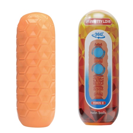 Masturbator Venus-X Twin Balls z wewnętrznymi ruchomymi kulkami - 1