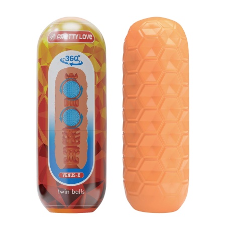 Masturbator Venus-X Twin Balls z wewnętrznymi ruchomymi kulkami - 2