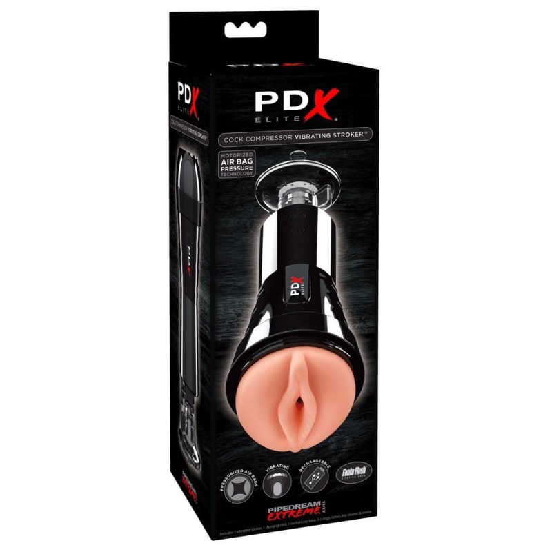 Masturbator Cock Compressor Vibr z pneumatycznymi poduszkami i funkcją doju, 21 cm - 1