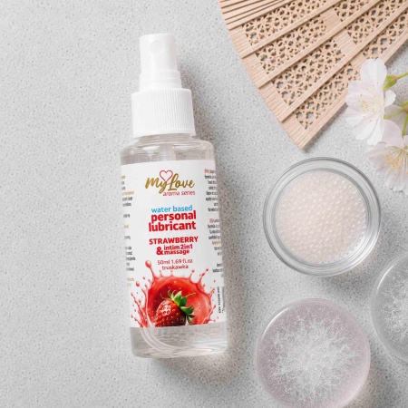 Lubrykant intymny i do masażu 2w1 Aroma Series Strawberry 50 ml - 3