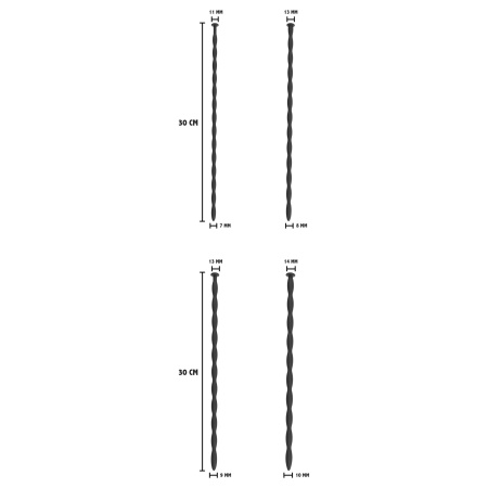 Zestaw dilatorów do cewki moczowej Penis Dilator Set Large – silikonowe spirale 30 cm - 3