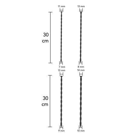 Zestaw dilatorów do cewki moczowej Penis Dilator Set Large – silikonowe spirale 30 cm - 6