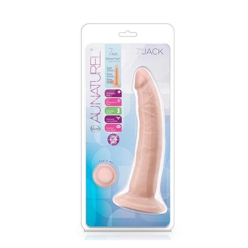 Dildo 7 Inch Jack Vanilla - realistyczny TPE z przyssawką i dual density, 19 cm - 1