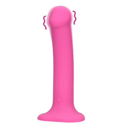 Non-Phallic Vibrating Dildo - Medium - Powerful Pink - 1