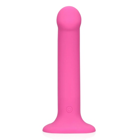 Non-Phallic Vibrating Dildo - Medium - Powerful Pink - 4