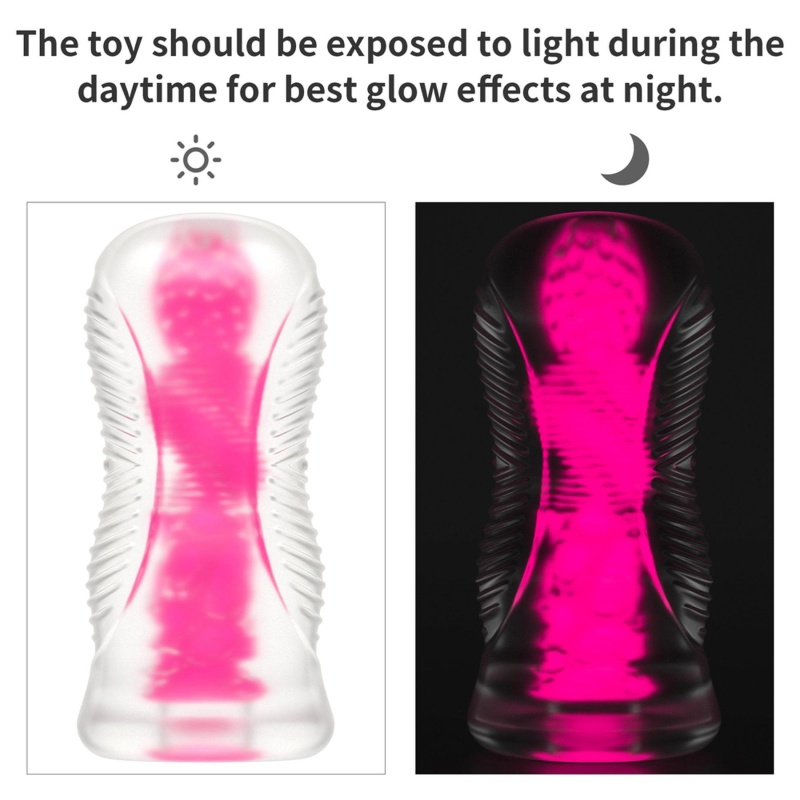 Masturbator Pink Glow 15x7 cm – świecący w ciemności - 7