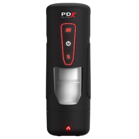 Masturbator Milk Me Hotter Black – automatyczne wibracje, ruch posuwisto-zwrotny, podgrzewanie, długość 24,8 cm - 4